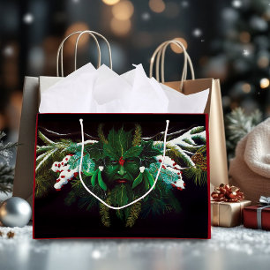 Grand Sac Cadeau Noël Homme vert
