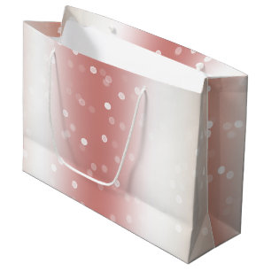 Grand Sac Cadeau Noël Or Ombré Rose Pêche
