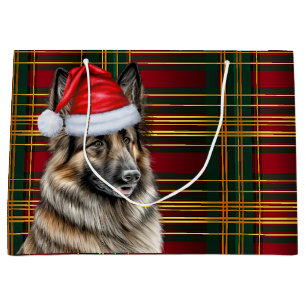 Grand Sac Cadeau Noël Plaid Belge Tervuren Vacances Amoureux de les