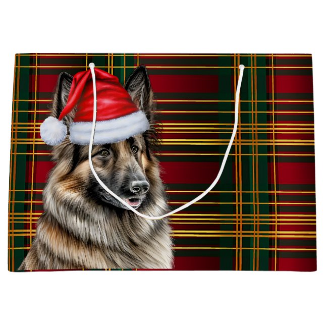 Grand Sac Cadeau Noël Plaid Belge Tervuren Vacances Amoureux de les (Devant)