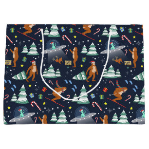 Grand Sac Cadeau Noël Sci-Fi   Big Foot, Aliens et rennes