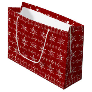 Grand Sac Cadeau Noël Snowflakes motif coutume arrière - plan