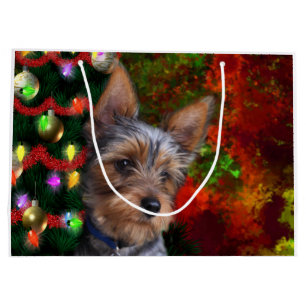 Grand Sac Cadeau Noël Yorkie