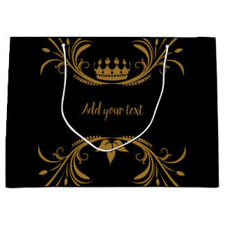 Grand Sac Cadeau Noir et or