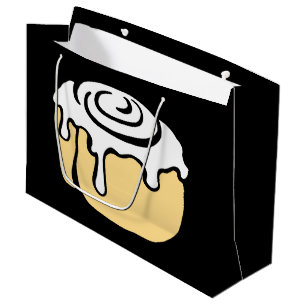 Grand Sac Cadeau Noir mignon de conception de bande dessinée de