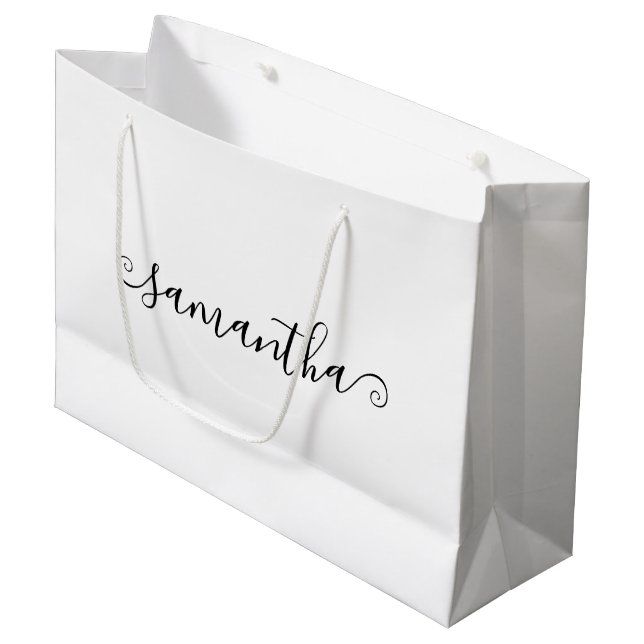 Grand Sac Cadeau Nom de la signature de lessive courte (Devant Angle)