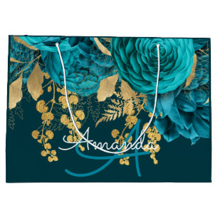 Grand Sac Cadeau Nom du monogramme Mariage nuptial Favoriser les Ro