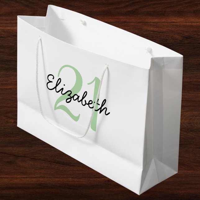 Grand Sac Cadeau Nom et âge personnalisés Anniversaire (Créateur téléchargé)
