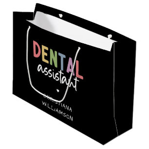 Grand Sac Cadeau Nom personnalisé Dental Assistant Cadeau 