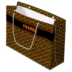 Grand Sac Cadeau Nom personnalisé du motif de roue tournant