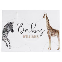 Nom personnalisé Watercolor Safari Baby shower ani