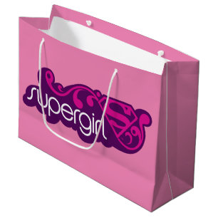 Grand Sac Cadeau Nom Super Supergirl et Bouclier S