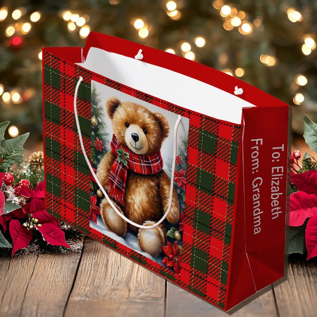 Grand Sac Cadeau Noms de nounours mignons Noël (Créateur téléchargé)