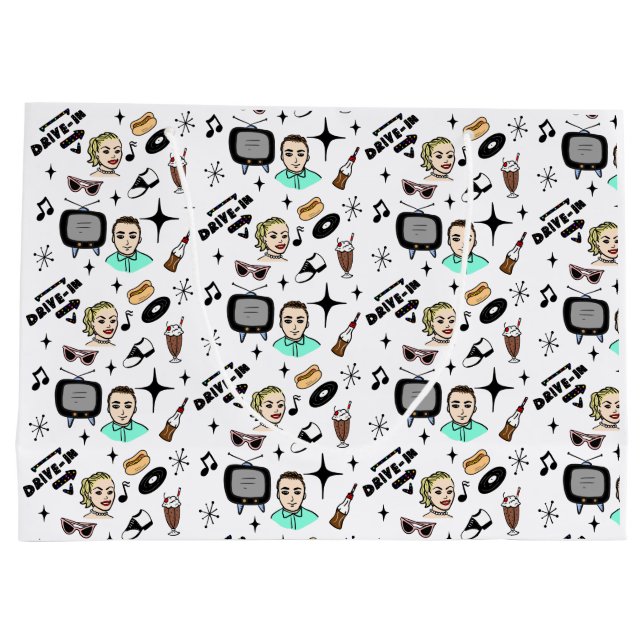 Grand Sac Cadeau Nostalgic Retro 1950's Style (Dos)