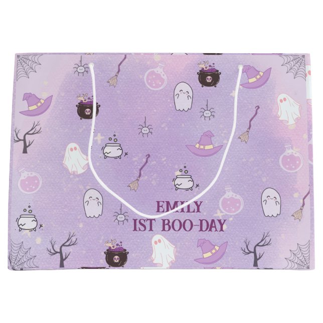 Grand Sac Cadeau Notre Petit Boo Halloween 1er Anniversaire (Devant)