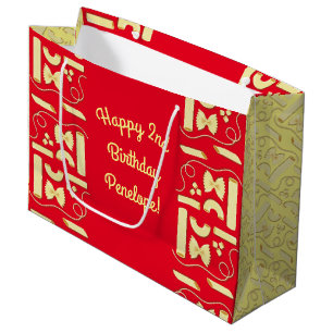 Grand Sac Cadeau Nouilles Pâtes Enfants 1er anniversaire Italien