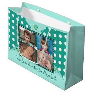 Grand Sac Cadeau Nous aimons nos photos Tante embrasser l'anniversa