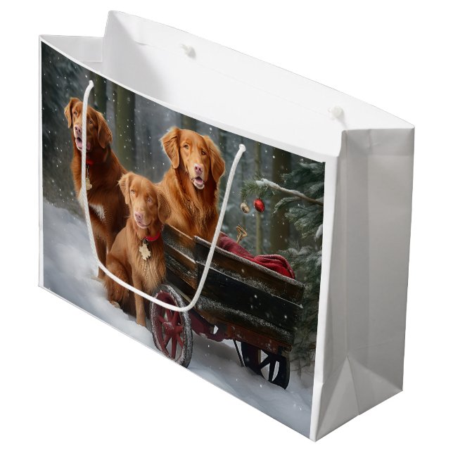 Grand Sac Cadeau Nouvelle-Écosse Duck Toller Retriever Snowden (Devant Angle)