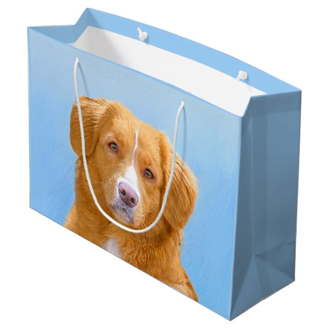 Grand Sac Cadeau Nouvelle-Écosse Peinture de chien pour l'essayeur  (Dos Angle)