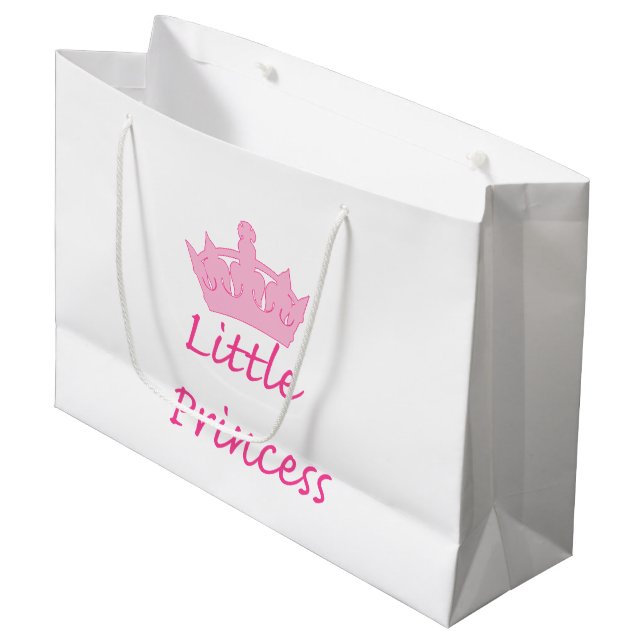 Grand Sac Cadeau Nouvelle Princesse - un Bébé Royal ! (Devant Angle)