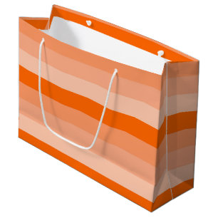 Grand Sac Cadeau Nuances de rayures orange