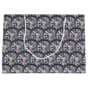 Grand Sac Cadeau Numéros romains Horloge Vintage