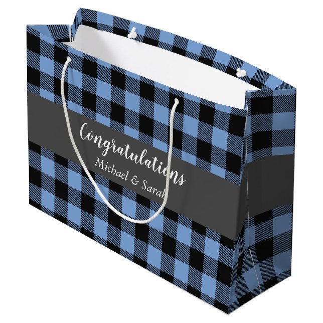 Grand Sac Cadeau Oh Deer Baby shower Blue Boy (Dos Angle)
