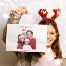 Oh La La Christmas Custom Gift Bag Family Photo