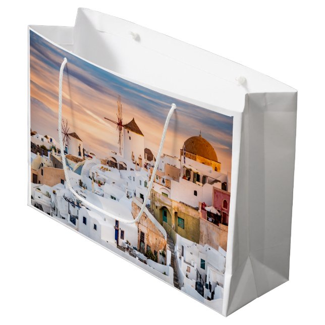 Grand Sac Cadeau Oia Santorini (Devant Angle)