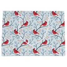 Oiseau cardinal rouge d'hiver