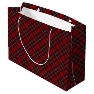 Grand Sac Cadeau Oliver tartan rouge jaune bleu plaid
