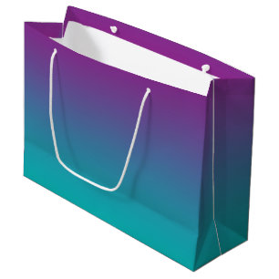 Grand Sac Cadeau Ombre pourpre et turquoise