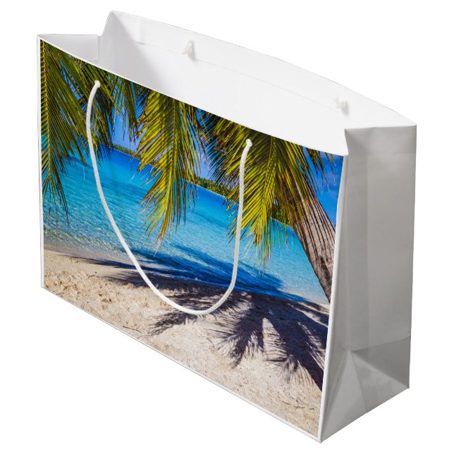 Grand Sac Cadeau Ombres sur la plage (Dos Angle)