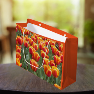 Grand Sac Cadeau Orange Tulip Garden Floral
