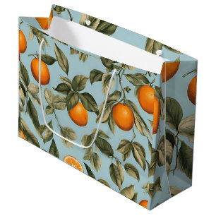 Grand Sac Cadeau orange vintage