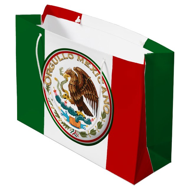 Grand Sac Cadeau Orgullo Mexicano (aigle du drapeau mexicain) (Dos Angle)