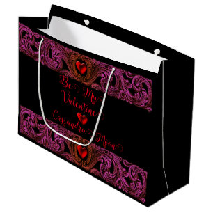 Grand Sac Cadeau Ornement Goth Purple Avec Coeur Personnalisé