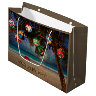 Grand Sac Cadeau Ornements de Noël tropicaux