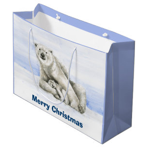 Grand Sac Cadeau Ours blanc et CUB