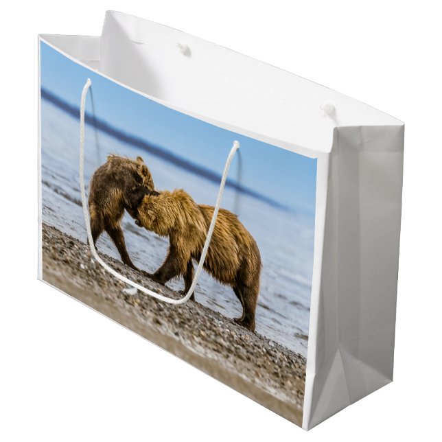 Grand Sac Cadeau Ours brun côtier (Devant Angle)
