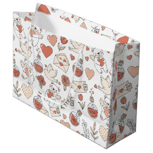 Grand Sac Cadeau Ours mignon et cœurs -- Nurserie pastel (12)
