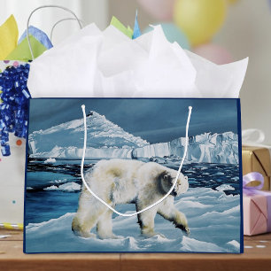 Grand Sac Cadeau Ours polaire majestueux de l'Arctique Glaciers ble