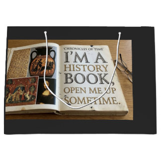 Grand Sac Cadeau Ouverture du livre d'histoire 