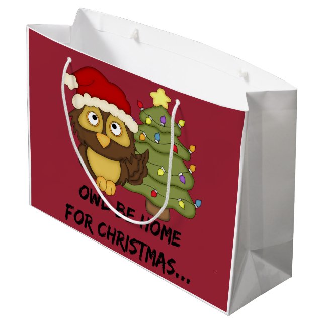 Grand Sac Cadeau OwlBeHome4Christmas (Dos Angle)