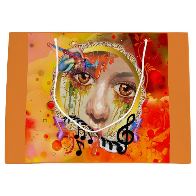 Grand Sac Cadeau Palette Artiste (Devant)
