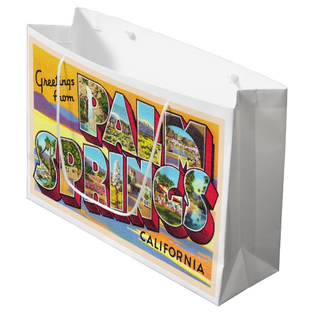 Grand Sac Cadeau Palm Springs California CA Grande Lettre carte pos (Devant Angle)