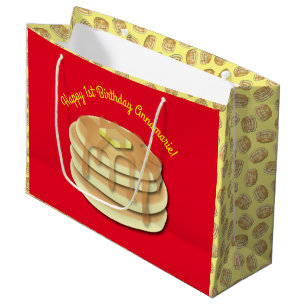 Grand Sac Cadeau Pancake Anniversaire Fête Flapjack Cute Enfants