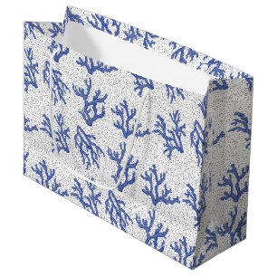 Grand Sac Cadeau Papier bleu et blanc sur l'alliage de corail de me
