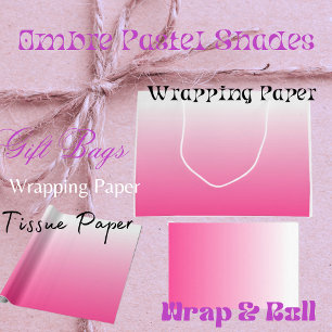 Grand Sac Cadeau Papier de décoration Ombre Pastel Shades