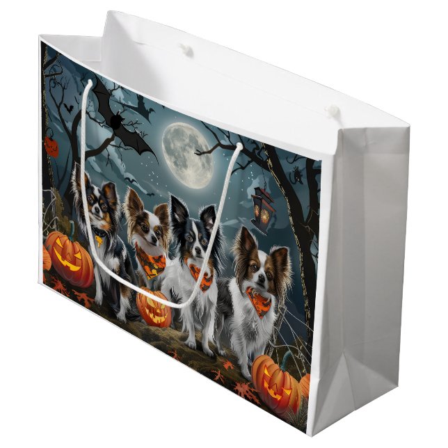 Grand Sac Cadeau Papillon Halloween Éffrayant (Devant Angle)